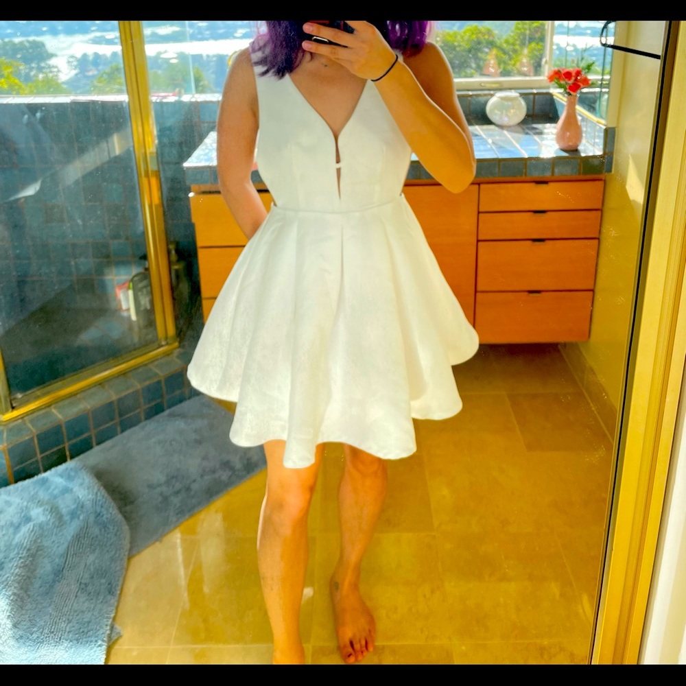 Side boob white dress